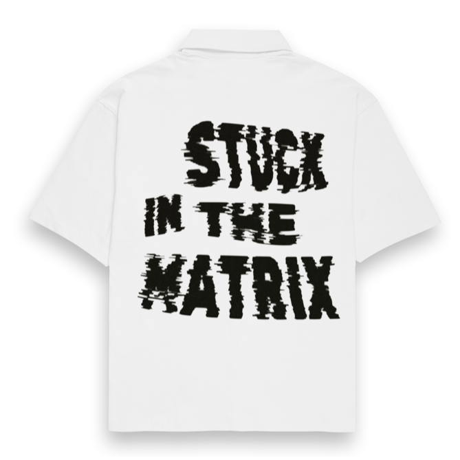 'Stuck in the Matrix' Unisex Oversized Bowling Shirt