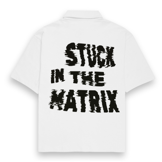 'Stuck in the Matrix' Unisex Oversized Bowling Shirt