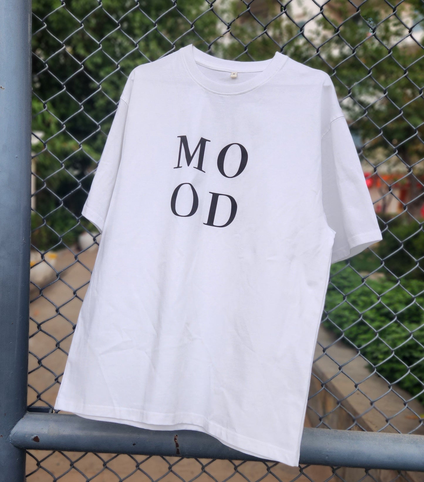 'MOOD' White Oversized T-Shirt