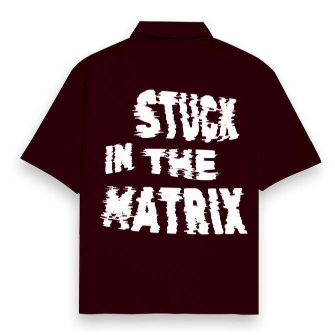 'Stuck in the Matrix' Unisex Oversized Bowling Shirt