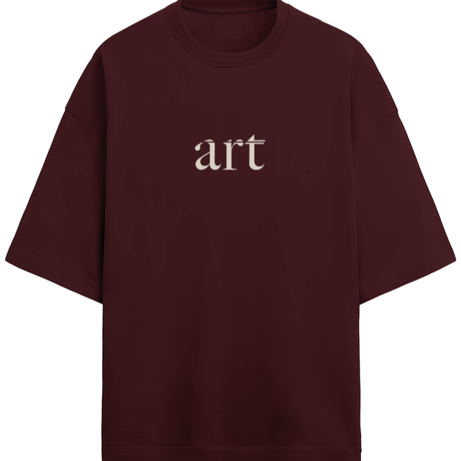 'Art is you" graphic glow in the dark print Terry Cotton Oversized Unisex T-shirt