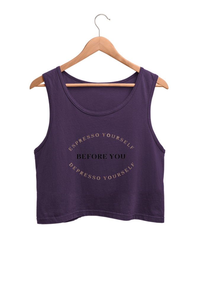 Everapparel Caffeine Pun Crop Tank Top