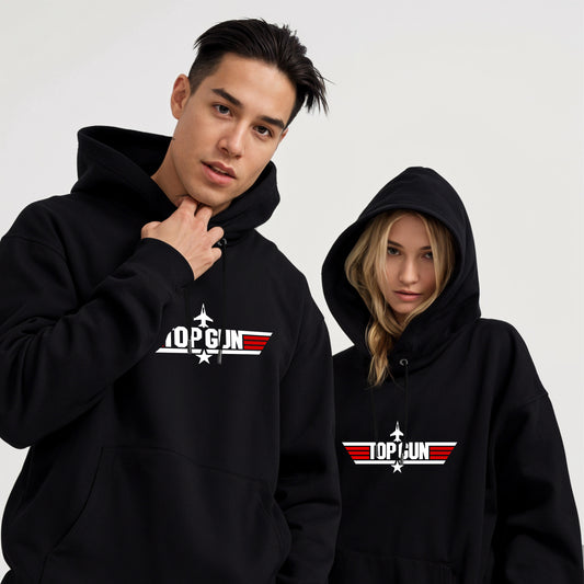 'Top Gun' Black Oversized Unisex Hoodie