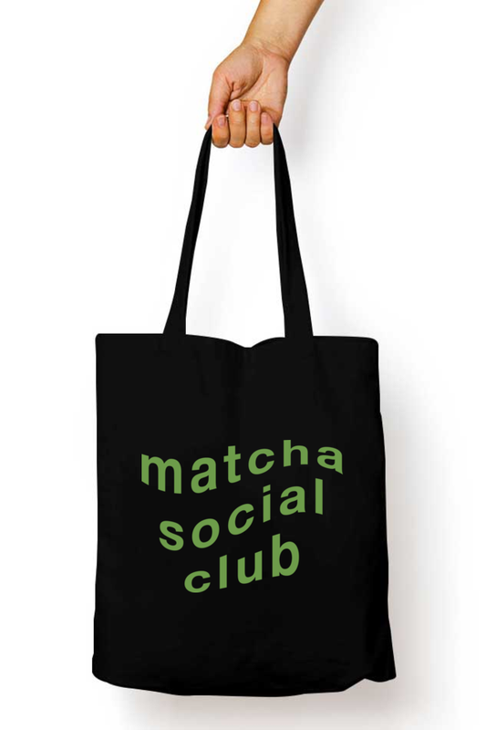 'Matcha social club' printed Tote-bag (Customisation Available)