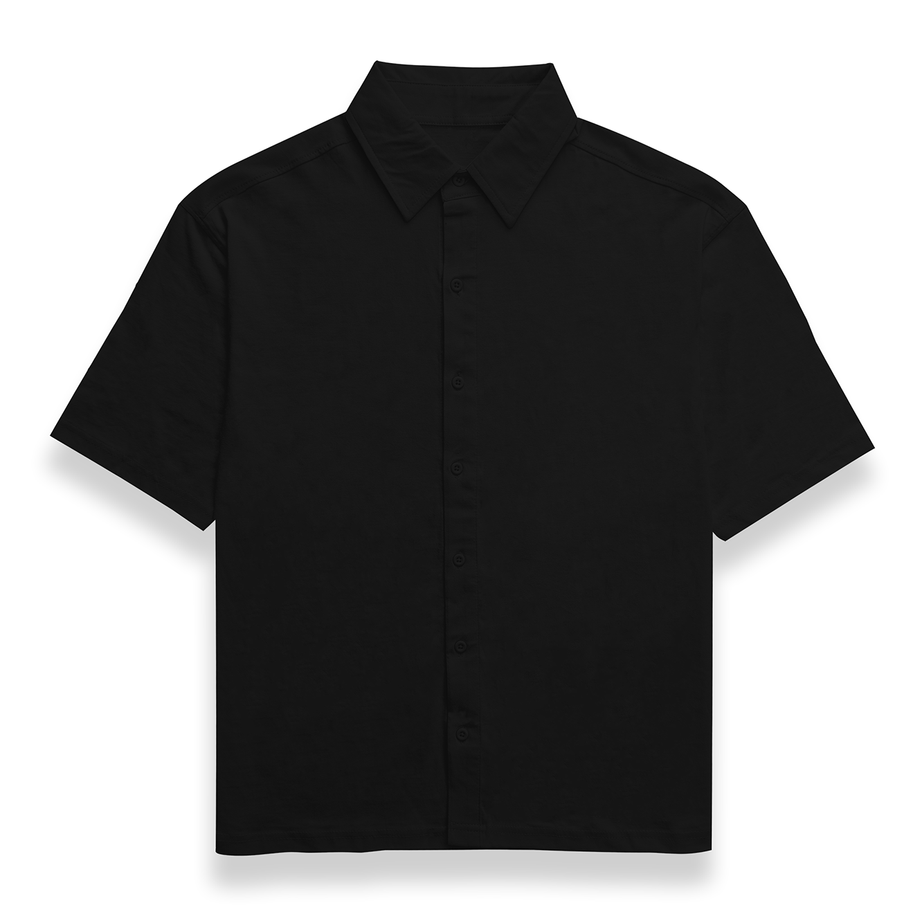 Classic Black Unisex Oversized Bowling Shirt