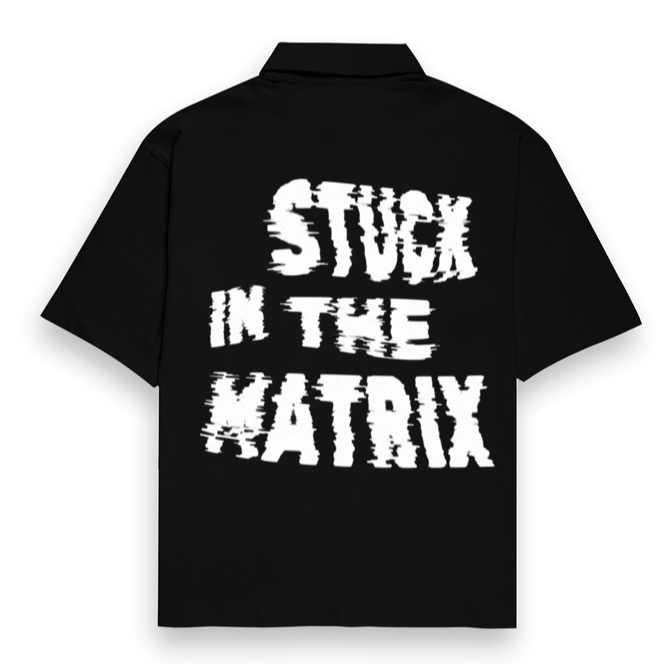 'Stuck in the Matrix' Unisex Oversized Bowling Shirt