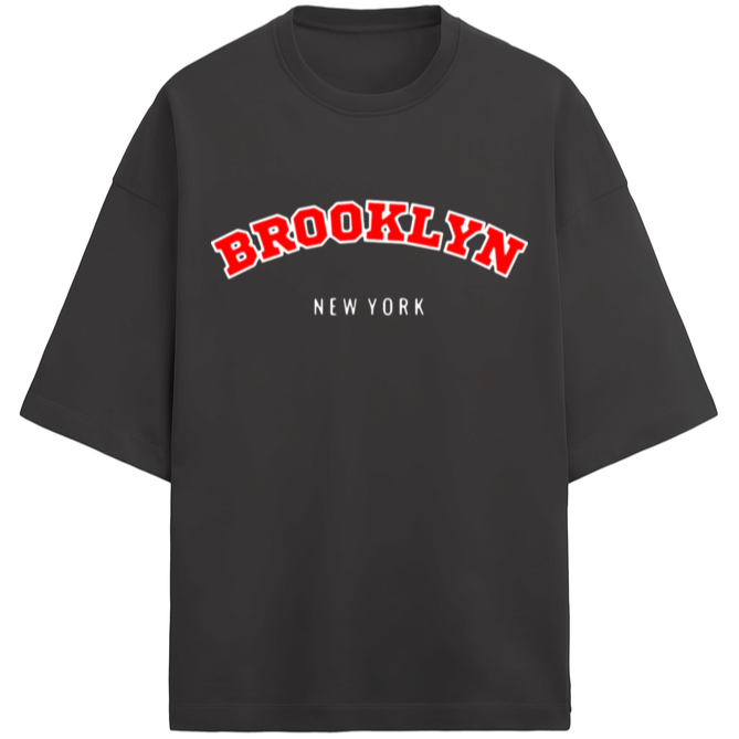 'Brooklyn' print oversized Terry Cotton T-Shirt