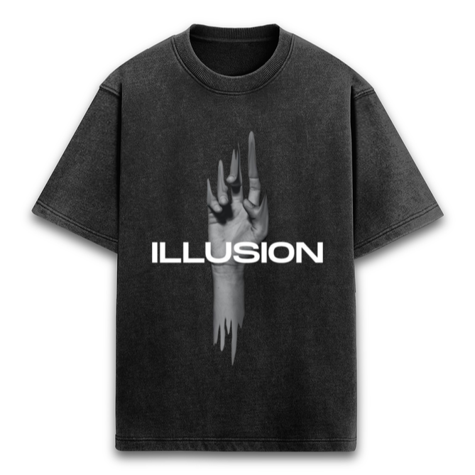 'Illusion' Unisex Oversized Acid Wash T-Shirt