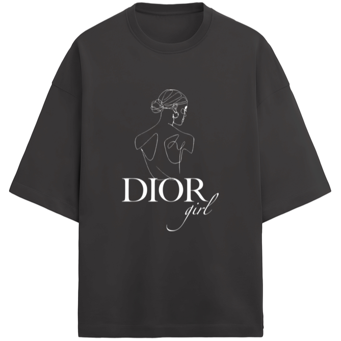 - Line Art Dior - French Terry Cotton Oversized T-Shirt