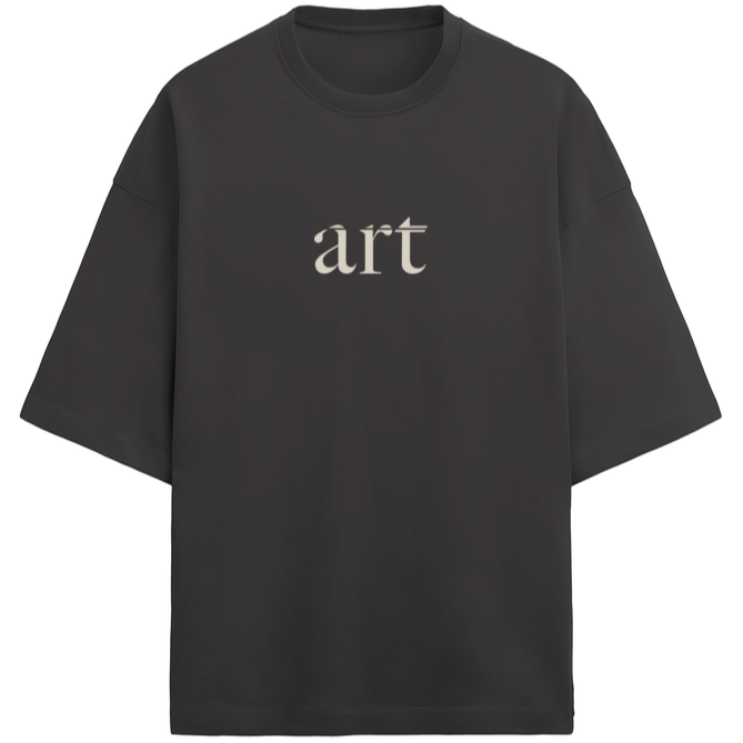 'Art is you" graphic glow in the dark print Terry Cotton Oversized Unisex T-shirt