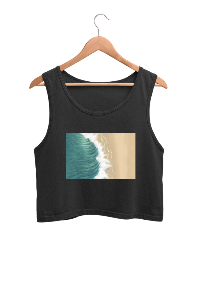 Wave Print Crop Tank Top