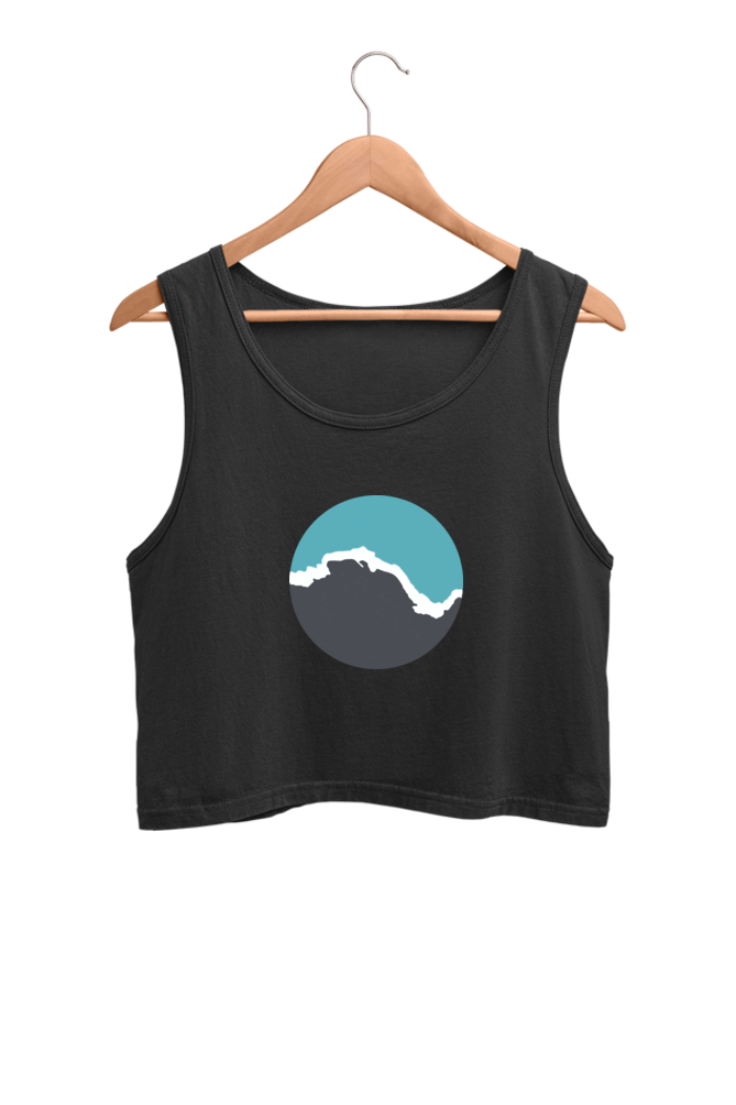 Wave Graphic Crop Tank Top