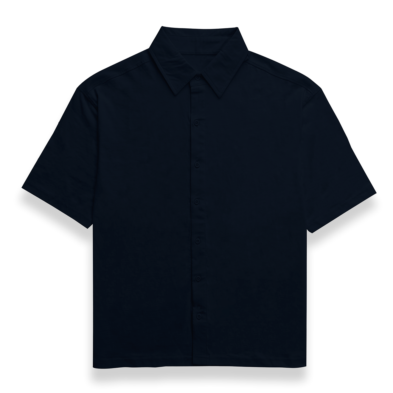 Classic Navy Blue Bowling Shirt