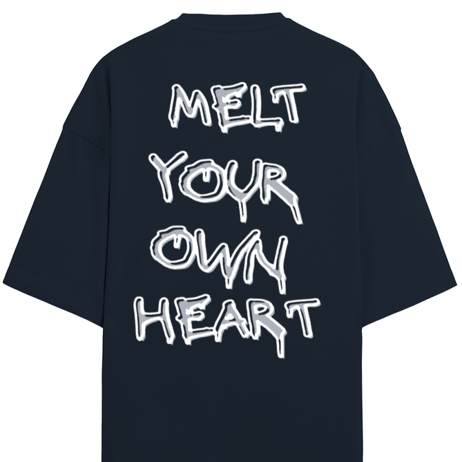 'Melt your own heart' Oversized Terry Cotton T-Shirt