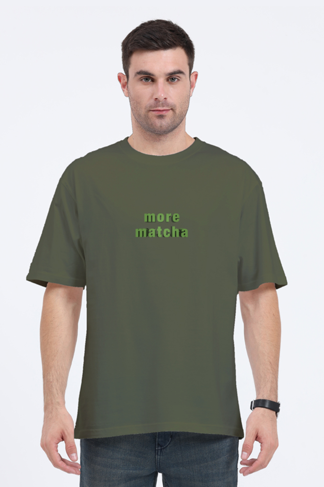 'More Matcha' print Oversized T-Shirt