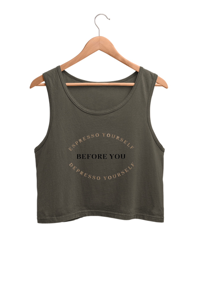 Everapparel Caffeine Pun Crop Tank Top