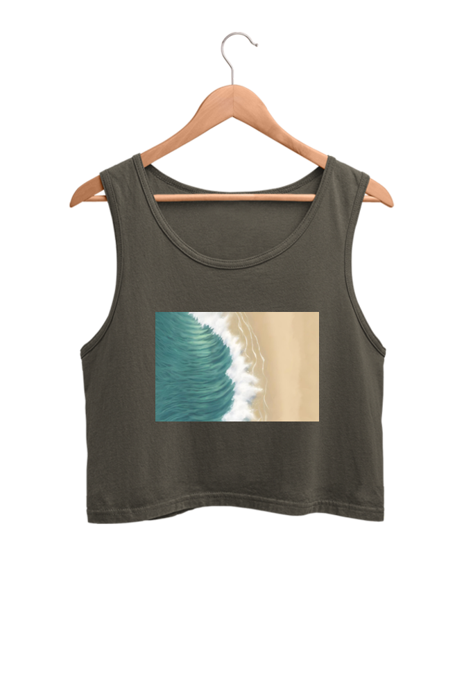 Wave Print Crop Tank Top