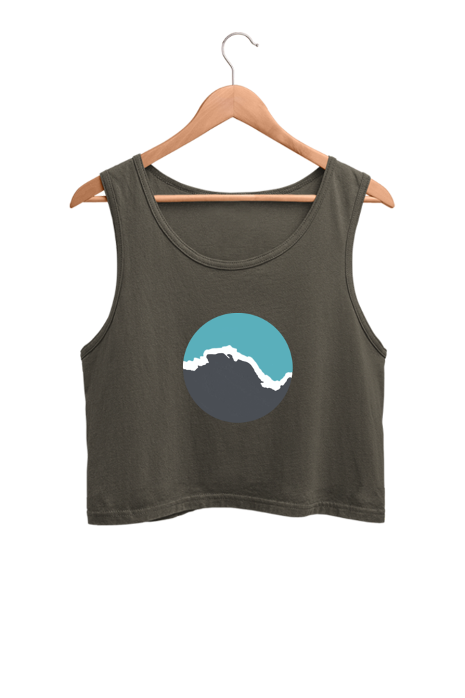 Wave Graphic Crop Tank Top