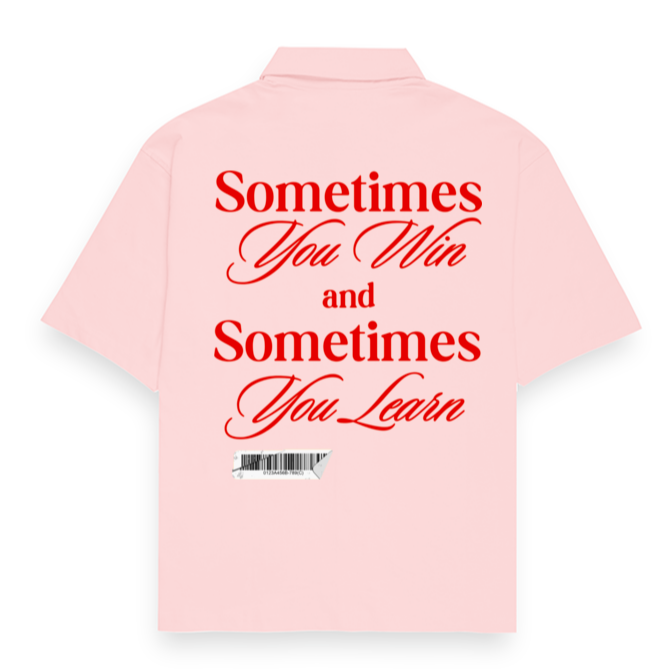 'Sometimes you win, sometimes you learn' Unisex Oversized Bowling Shirt