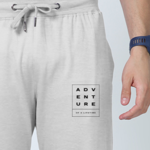 'Adventure' puff print grey joggers