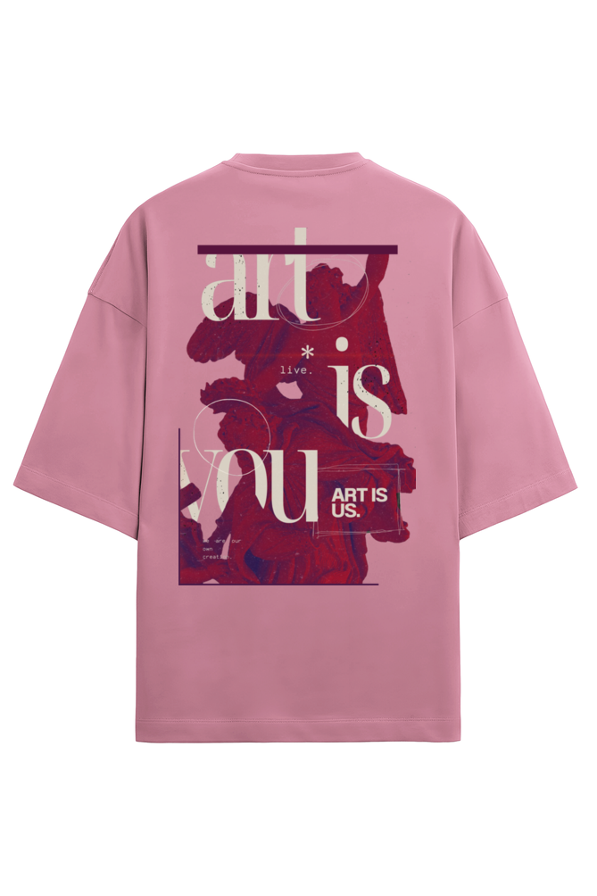 'Art is you" graphic glow in the dark print Terry Cotton Oversized Unisex T-shirt