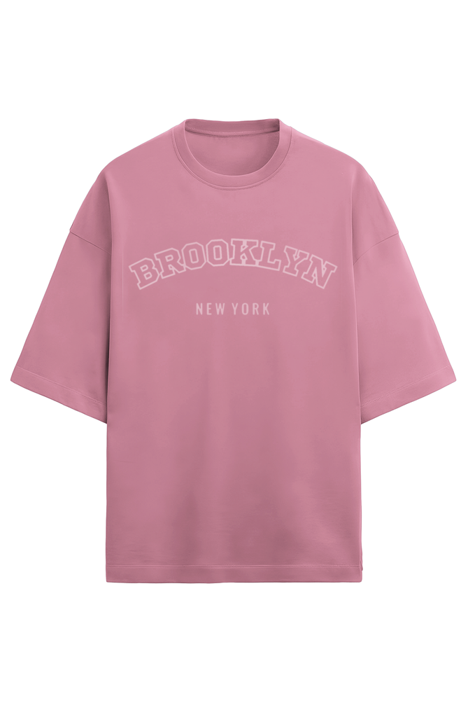 'Brooklyn' print oversized Terry Cotton Flamingo T-Shirt