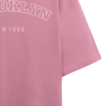 'Brooklyn' print oversized Terry Cotton Flamingo T-Shirt