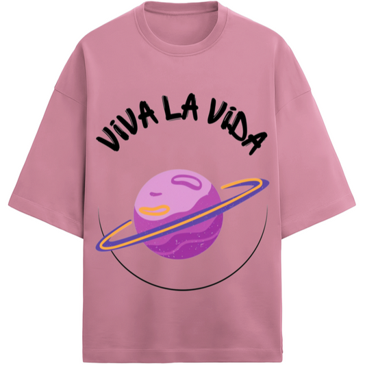 'Viva la vida' Oversized Terry Cotton T-Shirt