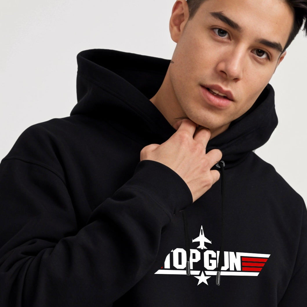 'Top Gun' Black Oversized Unisex Hoodie