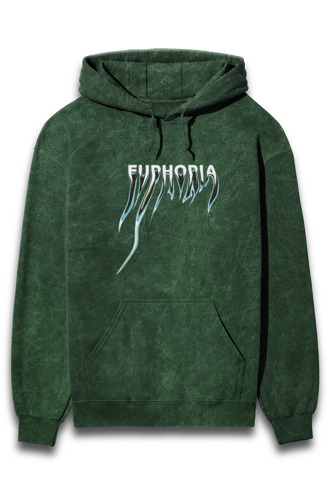 'Euphoria' Acid Wash regular fit Unisex Hoodie