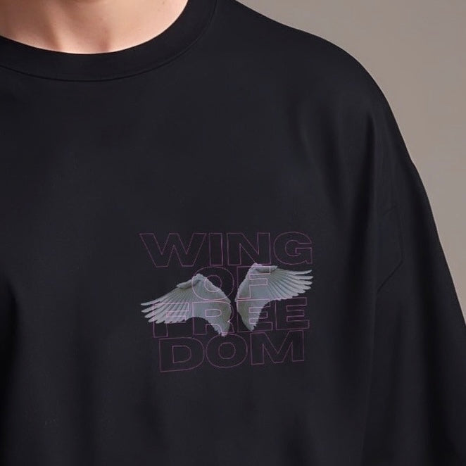 'Wings of Freedom' Graphic Oversized T-Shirt