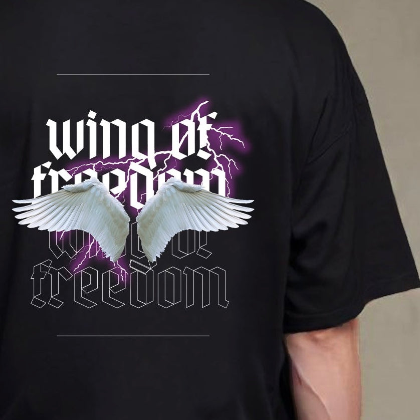 'Wings of Freedom' Graphic Oversized T-Shirt