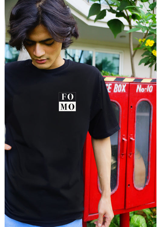 'FOMO' pocket print Oversized T-Shirt