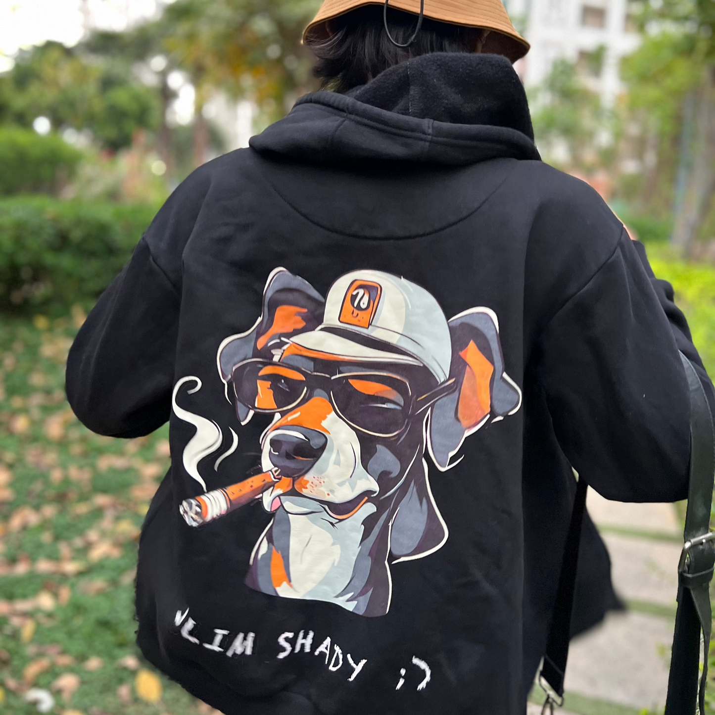 Unisex Cool Dog Print Zipper Hoodie