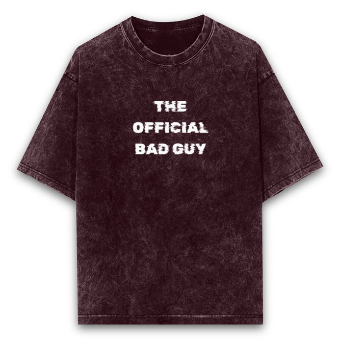 ‘The Official Bad Guy’ Unisex Oversized Acid Wash T-Shirt