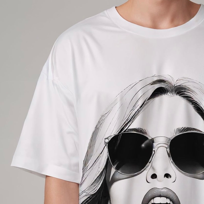 B&W overall print Unisex Oversized T-Shirt