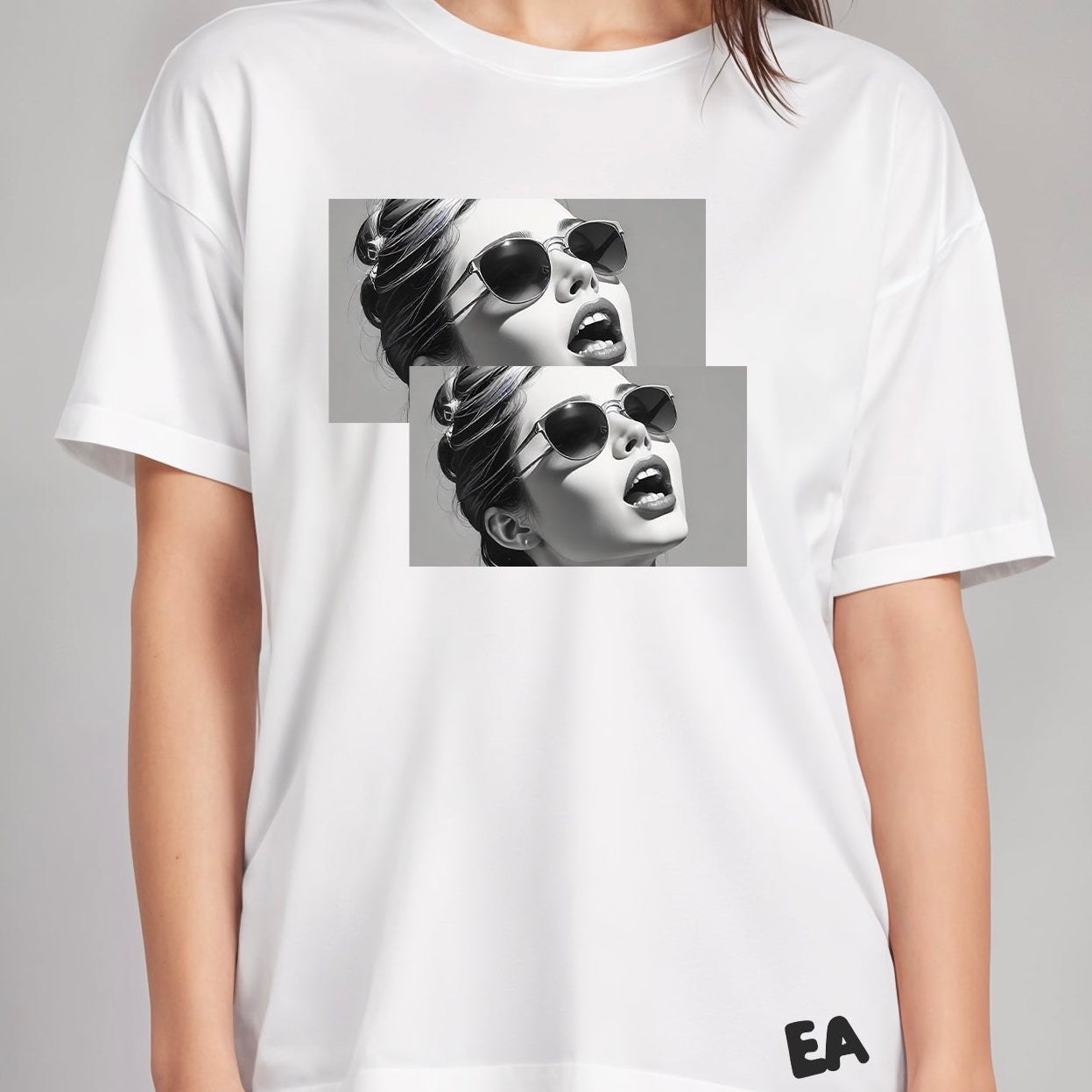 B&W print Oversized Unisex T-Shirt