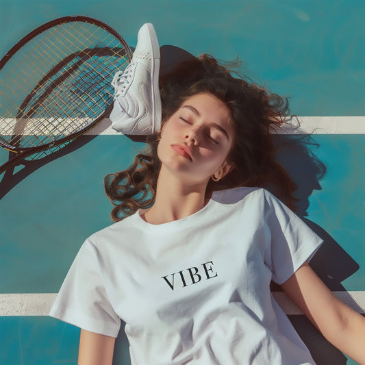 'VIBE' print white Unisex Oversized T-Shirt