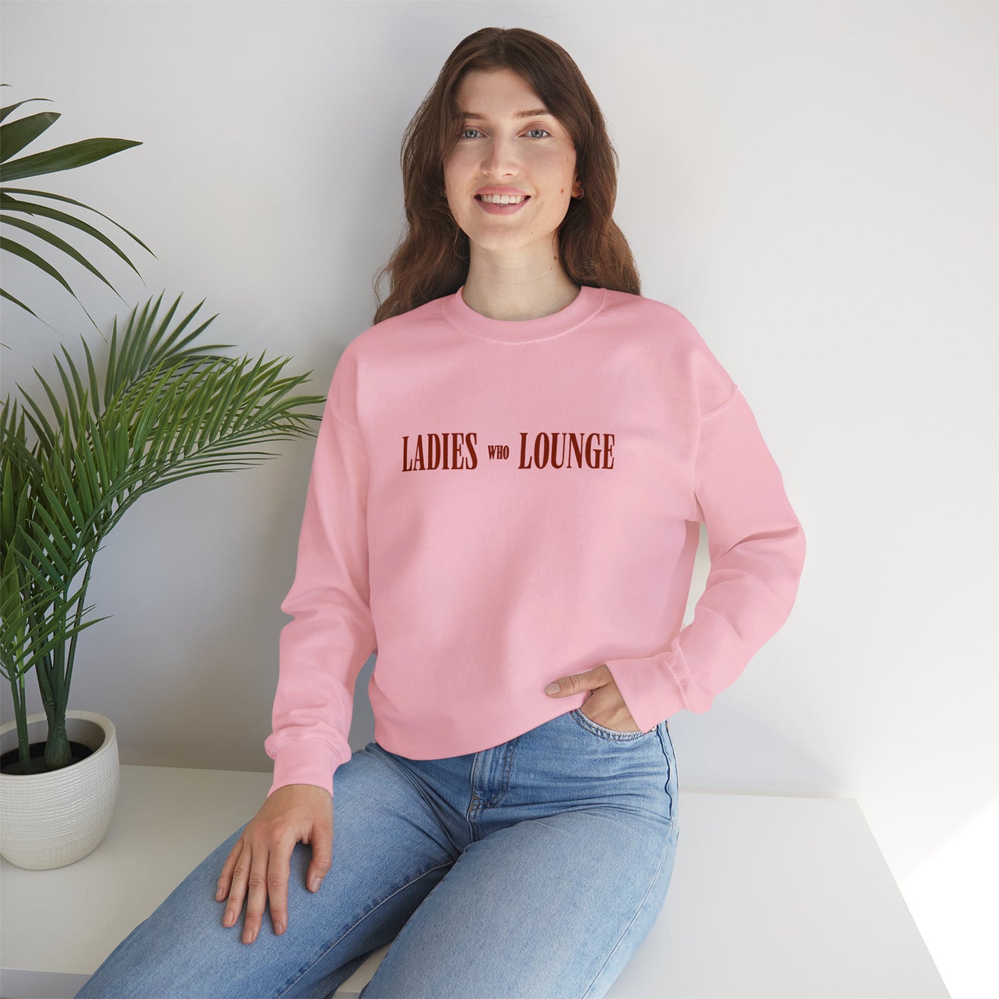 'Ladies who lounge' Oversized Sweatshirt (PINK)