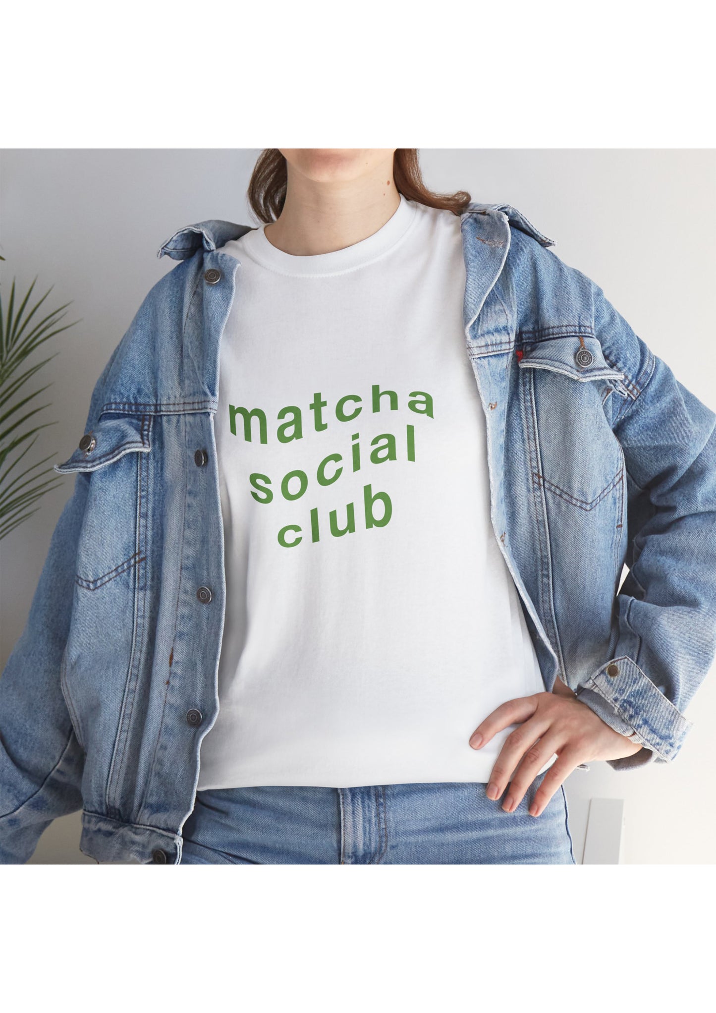 'Matcha Social Club' custom print Oversized T-Shirt