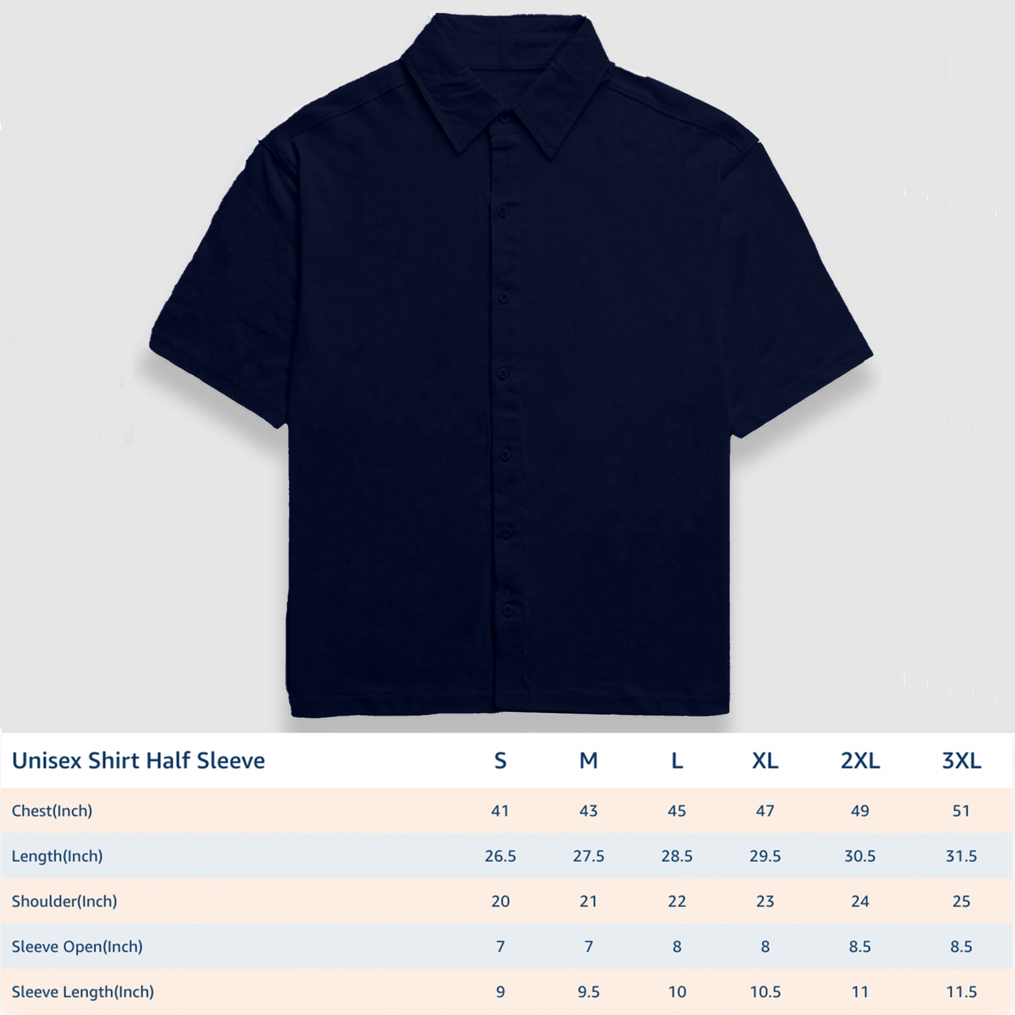 Classic Navy Blue Bowling Shirt