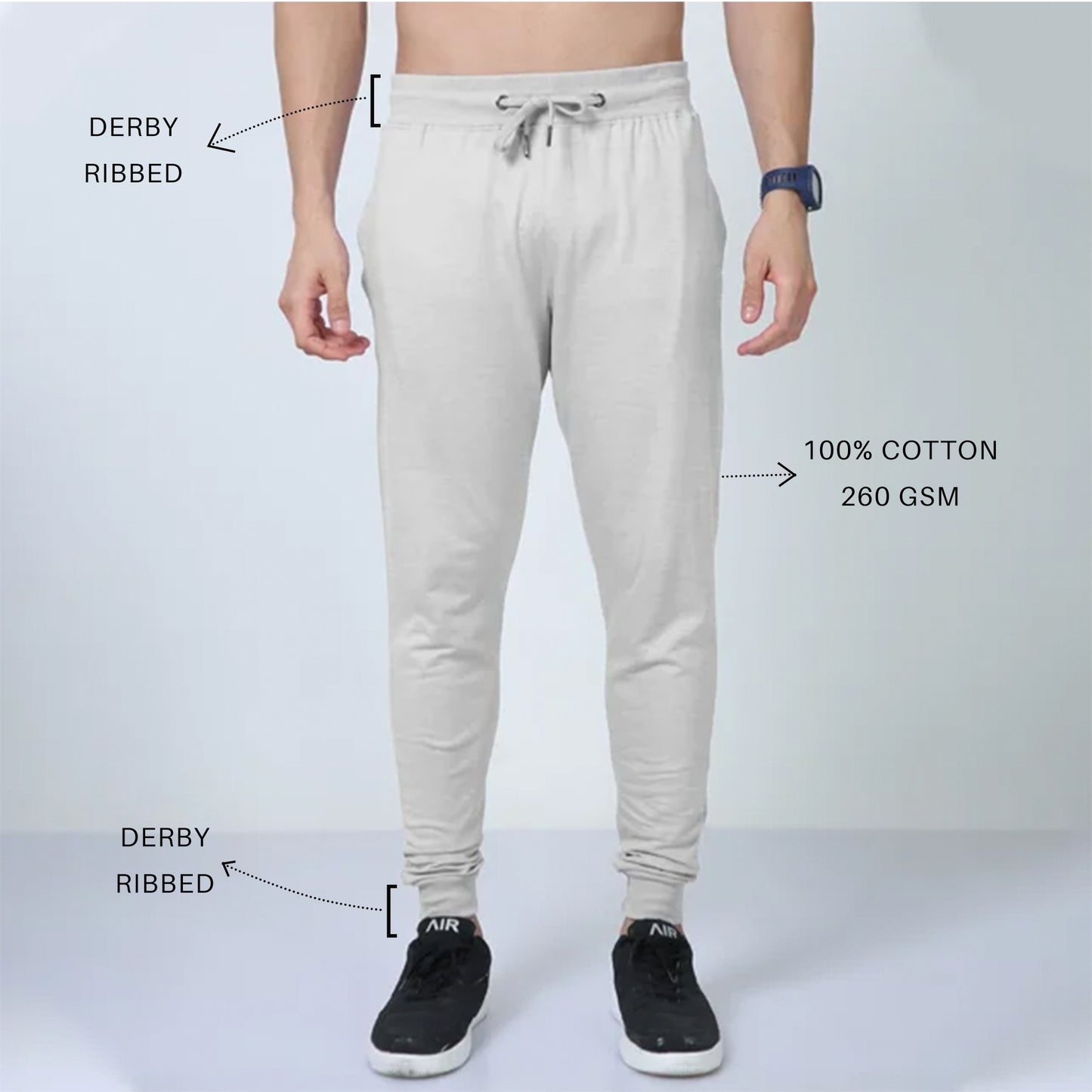 'Adventure' puff print grey joggers