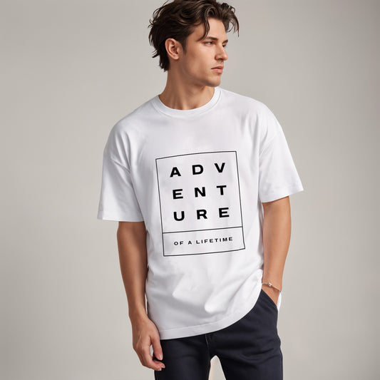 'Adventure' Puff Print Oversized T-Shirt