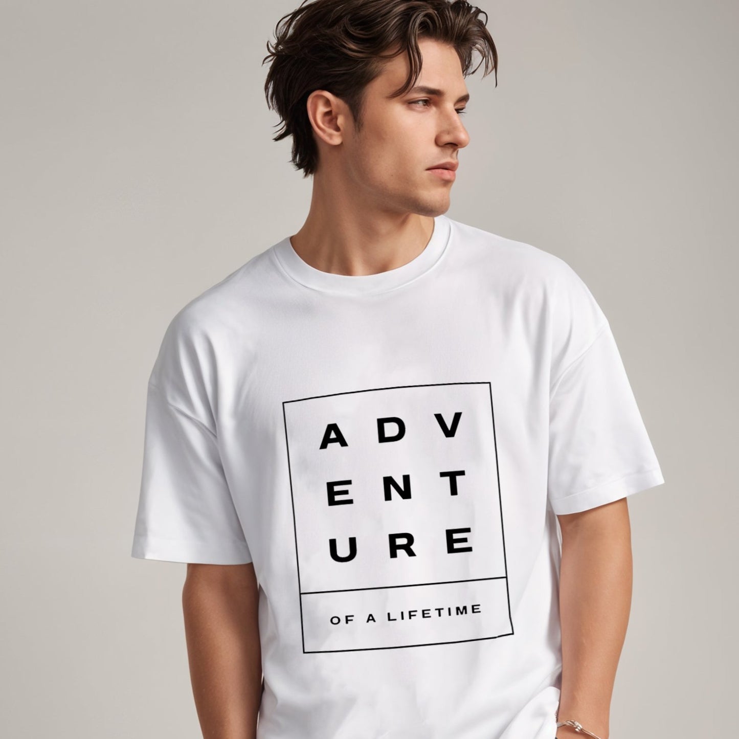 'Adventure' Puff Print Oversized T-Shirt