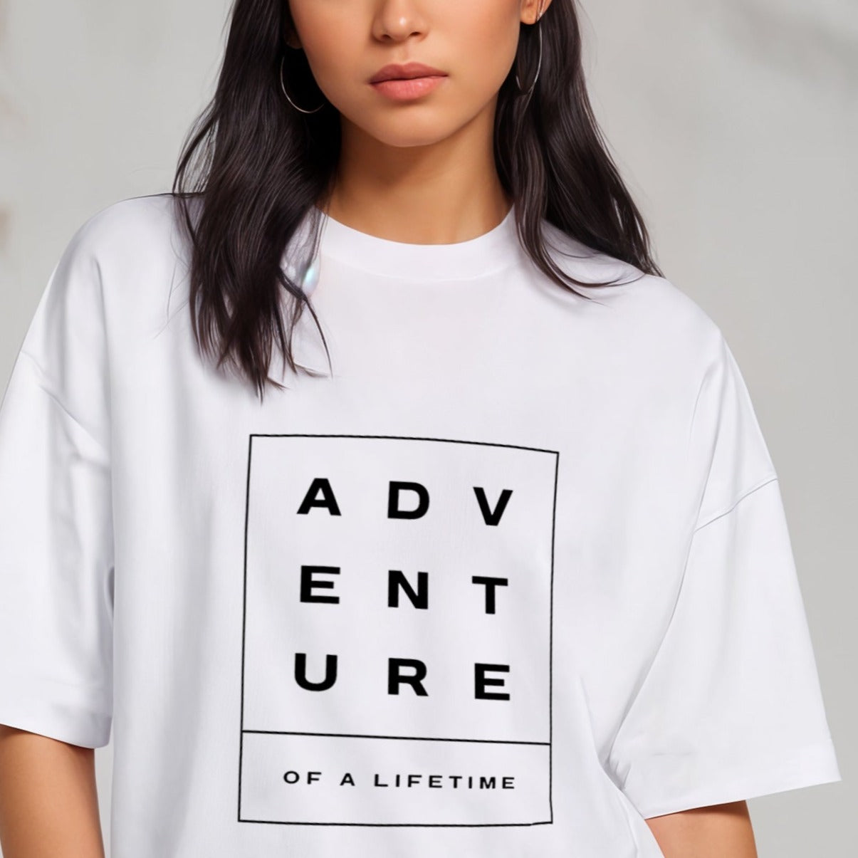 'Adventure' Puff Print Oversized T-Shirt