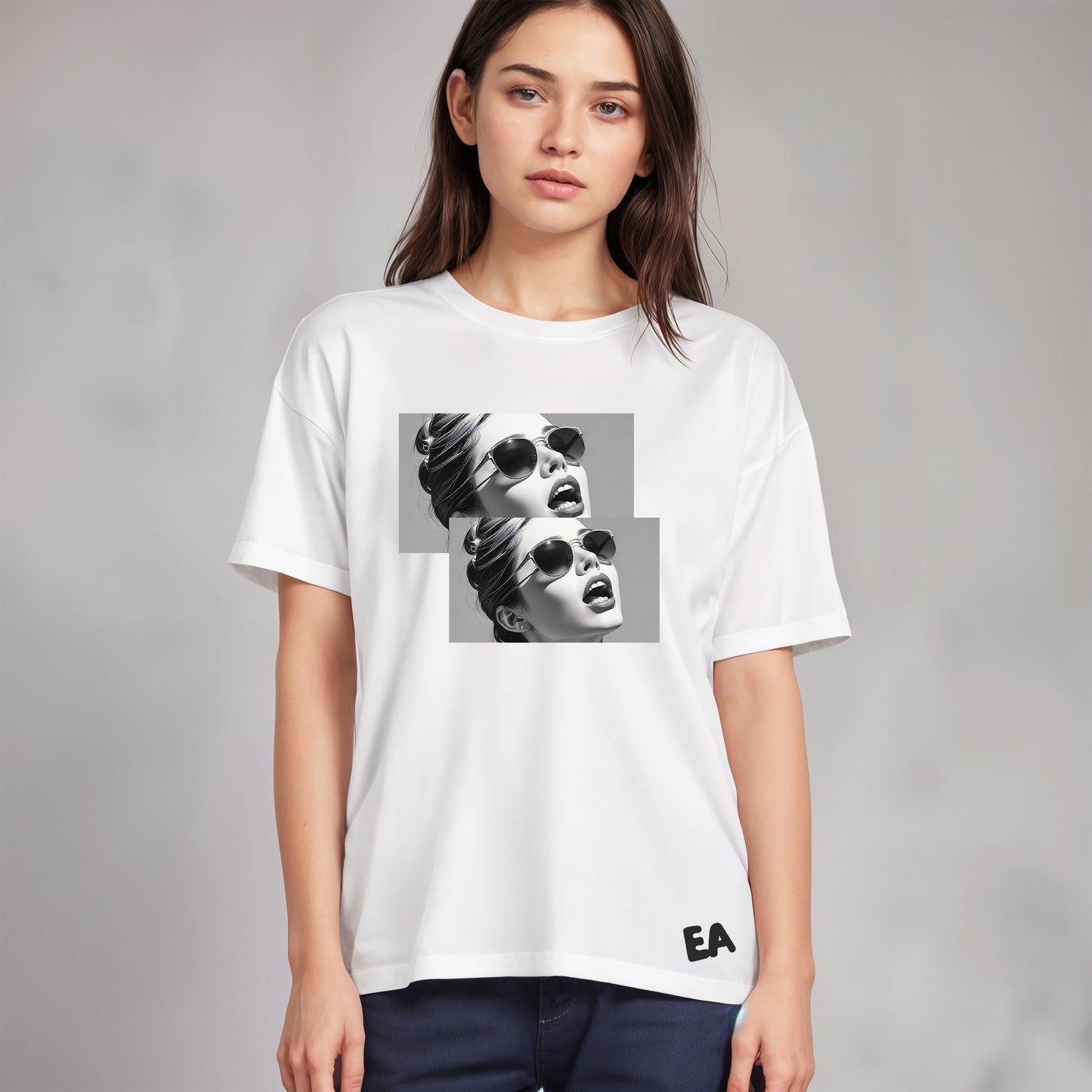 B&W print Oversized Unisex T-Shirt