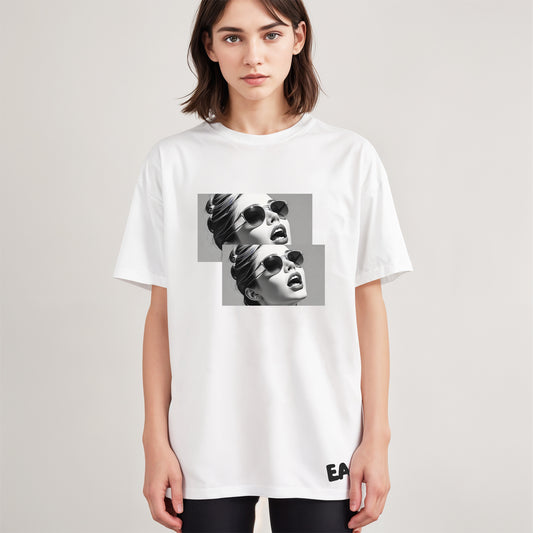 B&W print Oversized Unisex T-Shirt