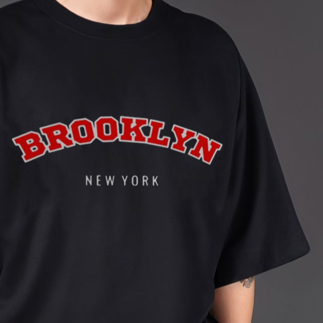 'Brooklyn' print oversized Terry Cotton T-Shirt