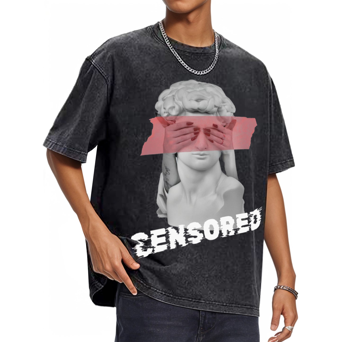 The 'Censored' Unisex Oversized Acid Wash T-Shirt