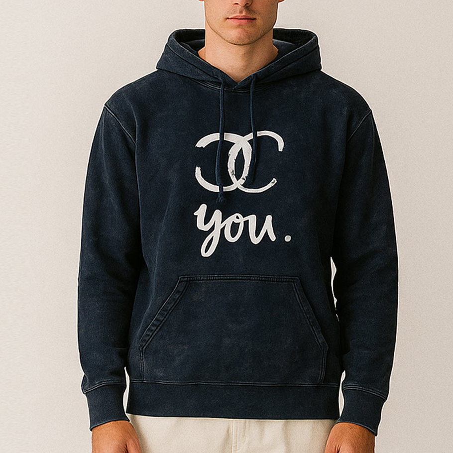 'Chanel You' Brand Parody Unisex Acid Washed Hoodie